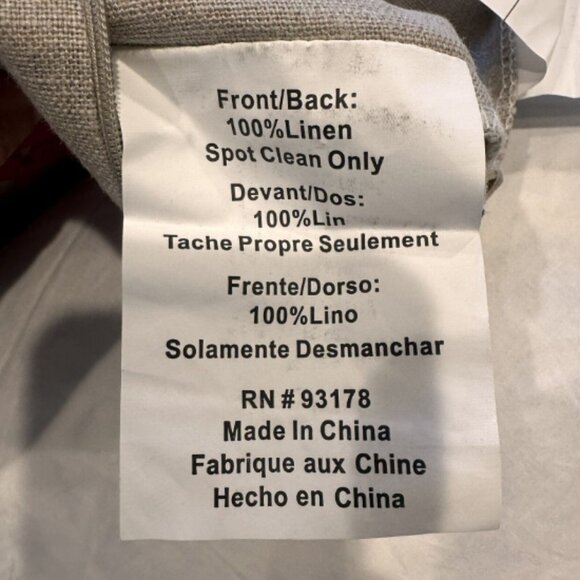 Magaschoni Home Decorative Down Throw Pillow 12x20" Hot Pink Paisley 100% Linen - Picture 8 of 9